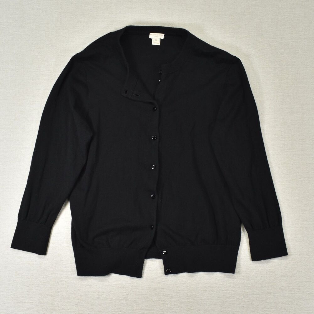 J. Crew Black Lightweight Cardigan 3/4 sleeves XL